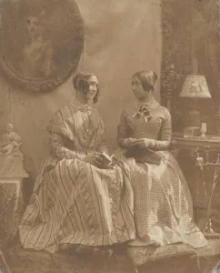 Gingham Prints: [The Artists Wife and Daughter], 1846-49. Creator: Louis-Desiré