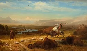 Plains Collection: The Last of the Buffalo, 1888. Creator: Albert Bierstadt