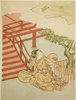 The Call of the Cuckoo from above the Clouds (parody of Minamoto no Yorimasa), c. 1766