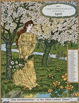 Calendar Prints: 'The Gentlewoman' Calendar for April 1897. Creator: Unknown