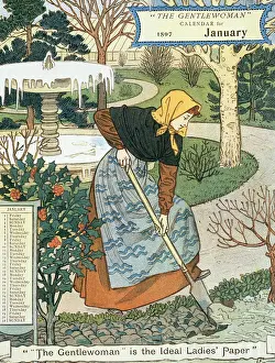Calendar Prints: 'The Gentlewoman' Calendar for January 1897. Creator: Unknown