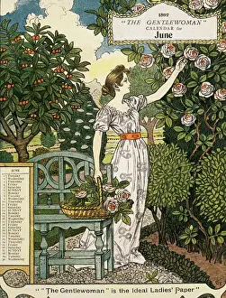 Calendar Prints: 'The Gentlewoman' Calendar for June 1897. Creator: Unknown