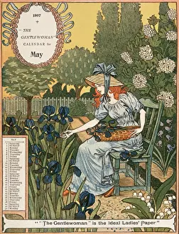Straw Hat Prints: 'The Gentlewoman' Calendar for May 1897. Creator: Unknown