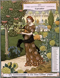 Calendar Prints: 'The Gentlewoman' Calendar for September 1897. Creator: Unknown
