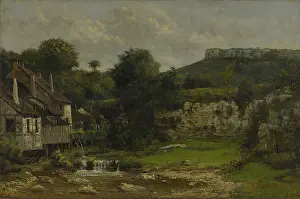 Mill Prints: The Mill at the Loue, 1872. Creators: Gustave Courbet, Cherubino Pata