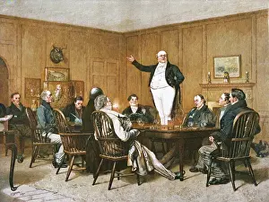Colourised Prints: ''The Pickwick Club' after Charles Green