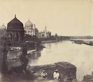 Uttar Pradesh Gallery: [The Taj Mahal from the Banks of the Yamuna River], 1858-62. Creator: John Murray
