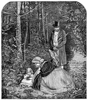 Crinoline Collection: 'The Wanderer', by J. Clark, 1862. Creator: Unknown. 'The Wanderer', by J. Clark, 1862