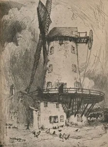 Mill Prints: The Mill in the Wirral, c1900. Artist: Frederick Vango Burridge