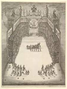 Theater at Modena, seen from above and filled with spectators Theater at Modena, seen from above and filled with spectators