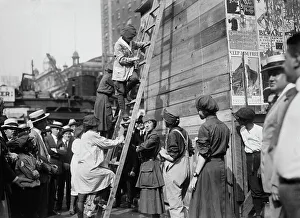 Times Square Prints: Theater, Times Sq. being painted, 20 Aug 1918. Creator: Bain News Service
