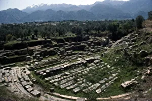 Theatre of ancient Sparta (Lakedaimon) with Mt Taygetus beyond, c20th century. Artist: CM Dixon Theatre of ancient Sparta (Lakedaimon) with Mt Taygetus beyond, c20th century. Artist: CM Dixon