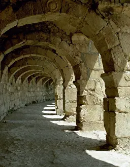 Turkish Prints: Theatre of Aspendos, Roman period, 170 AD, Asia Minor, Turkey, 2000. Creator: LTL
