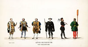 Theatre costume designs for Shakespeares play, Henry VIII, 19th century
