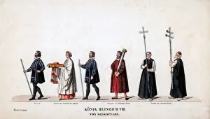Theatre costume designs for Shakespeares play, Henry VIII, 19th century