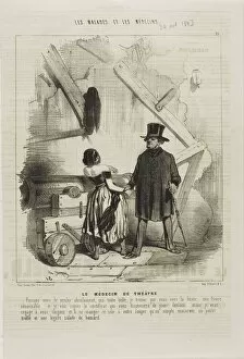 French Text Gallery: The Theatre Doctor (plate 25), 1843. Creator: Charles Emile Jacque