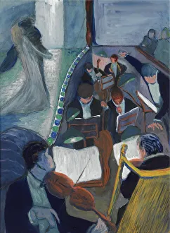 Von 1860 1938 Prints: In the theatre I, 1906-1907. Artist: Verefkin, Marianne, von (1860-1938)