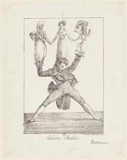 1821 Prints: Théâtre Italien. Rossini soutenant Manuel Garcia dans Otello