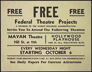 Free Prints: Theatre poster, Los Angeles, Los Angeles, [193-]. Creator: Unknown