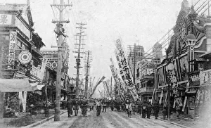 Kanto Prints: Theatre Street, Yokohama, Japan, 20th century