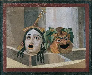Comedy Prints: The Theatrical Masks, 1st-2nd century. Creator: Roman master (Last third of 16th cen.)