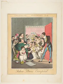 Refusal Prints: Theatrical Pleasures, Plate 4: Taken Places Occupied, ca. 1835. Creator: Theodore Lane