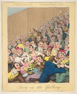 Class Gallery: Theatrical Pleasures, ( Snug in the Gallery, Plate 3), ca. 1835. Creator: Theodore Lane