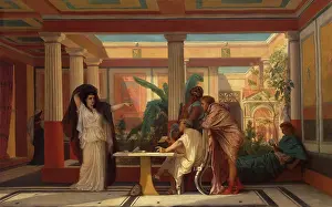 Palm Trees Prints: Theatrical Rehearsal in the House of an Ancient Roman Poet