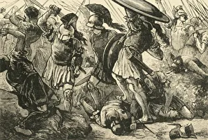 Aggression Prints: The Thebans and Macedonians at Chaeronea, 1890. Creator: Unknown