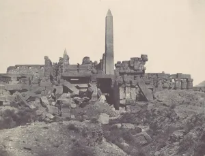 Thebes. Palais de Karnak. Sanctuaire de granit et salle Hypostyle, 1850