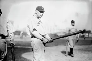 Theodore Harrison Ted Easterly, Cleveland AL, at Hilltop Park, NY (baseball), 1911. Creator: Bain News Service