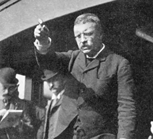 Theodore Roosevelt addressing a meeting in New York State, 1901 Theodore Roosevelt addressing a meeting in New York State, 1901