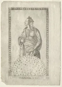 Ferrara Prints: Theology (from the Tarocchi, series C: Liberal Arts, #30), before 1467