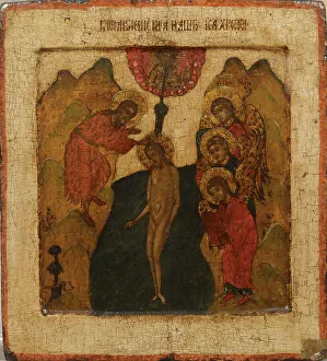Tempera On Wood Prints: Theophany-Baptism of the Lord (Baptism of Jesus)