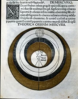 Theory of the orbit of Mercury, engraving from Astronomicon, published in Venice in 1485