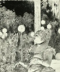Thornley Georges William Prints: Thérésa Valdon, singing the Song of the Dog