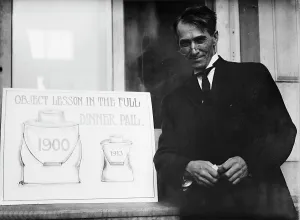 Lunchbox Prints: Theron Akin, Rep. from New York; with Full Dinner Pail Placard
