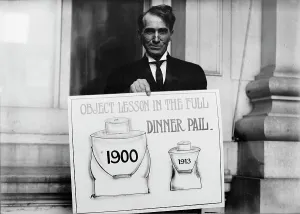 Lunchbox Prints: Theron Akin, Rep. from New York; with Full Dinner Pail Placard