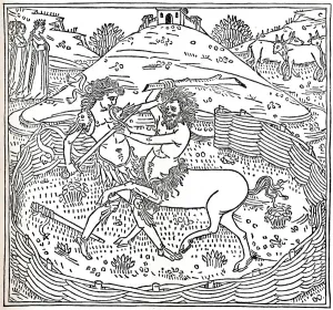 Theseus and the Centaur, Plutarch: Vitae Parallelae, 1491, (1917)
