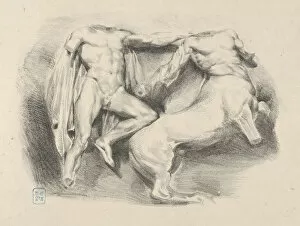 Images Dated 28th April 2020: Theseus Conqueror of the Centaur Eurytus, 1825. 1825. Creator: Eugene Delacroix