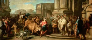 Cretan Bull Prints: Theseus Taming the Bull of Marathon, c1730 (?). Creator: Carle van Loo