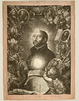 Saint Ignatius Prints: Thesis-Sheet showing Saint Ignatius of Loyola