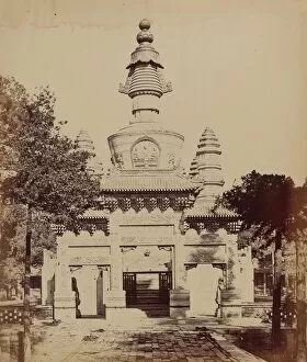 Thibetan Monument in the Lama Temple, Pekin, October 1860, 1860. Creator: Felice Beato