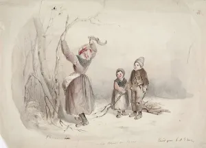 Firewood Prints: Thieving Wood, 1850-1855. Creator: Karl Anders Ekman