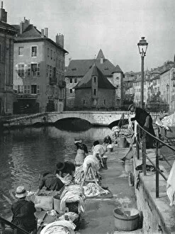 Rhone Alpes Collection: Thiou canal, Annecy, France, 1937. Artist: Martin Hurlimann