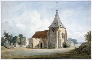 Jd Harding Prints: Thirnham Church, near Maidstone, Kent, 19th century