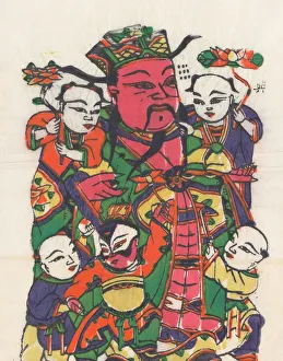 One hundred thirty-five woodblock prints including New Years pictures (nianh
