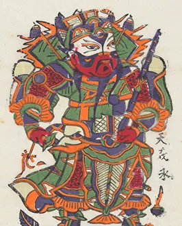 One hundred thirty-five woodblock prints including New Years pictures (nianh