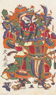 One hundred thirty-five woodblock prints including New Years pictures (nianh