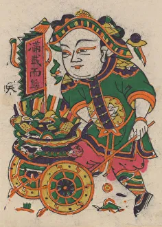 One hundred thirty-five woodblock prints including New Years pictures (nianh